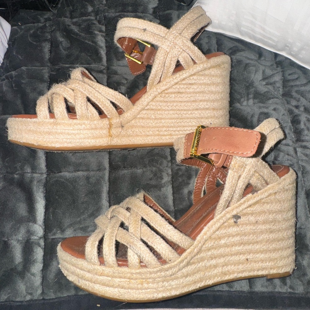 Lauren Ralph Lauren Cream Wedge Sandals